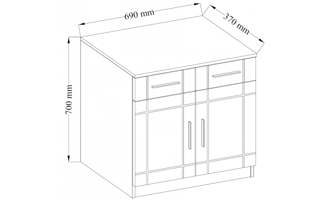 Sekcija PARIS GR 01 Grafit/Dab Sonoma